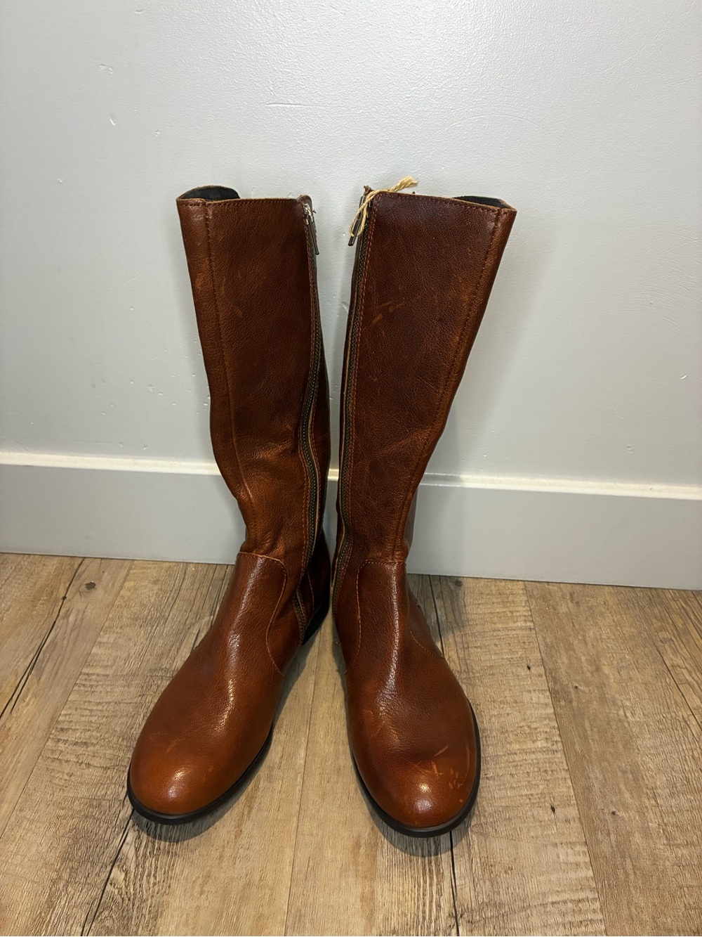 Born Tall Leather Riding Boots - Brown
